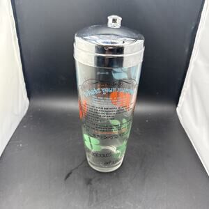 Vintage 1960s Cocktail Shaker Glass “What’s Your Number” Retro